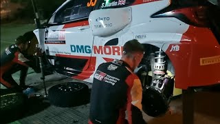 WRC Acropolis Rally Greece 2022 Evans working on his car before Loutraki parc ferme [upl. by Reeba]