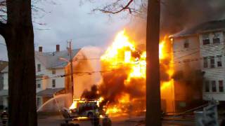 Devastating 3 House Fire Hood St Fall River [upl. by Recha]