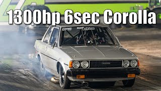 World Record Small Tire Toyota Corolla 18 6sec 1300hp [upl. by Funda]