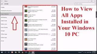 How to View All Apps Installed in Your Windows 10 PC [upl. by Nai919]