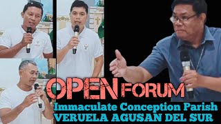 OPEN FORUM Immaculate Conception Parish Veruela AGUSAN DEL SUR October 52024 [upl. by Assillem]