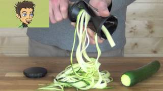 Gefu Spirelli Handheld Spiral Slicer Demonstration in the Raw Nutrition Kitchen [upl. by Trotter]