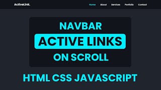 How to Create an Active Nav Link on Scroll using HTML CSS and Javascript  Active Menu Class [upl. by Anelagna]