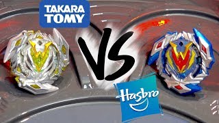 HASBRO VS TAKARA TOMY Wonder Valtryek V4 12VlS VS Winning Valkyrie 12Vl  Beyblade Burst Turbo [upl. by Aicilyhp]