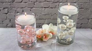 1544 Beautiful Vases With Floating Candles Pearls and Water Beads [upl. by Culver]