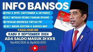 UPDATE PENCAIRAN BANSOS HARI INI RABU 11 SEPTEMBER 2024 ADA SALDO MASUK DI KARTU KKS BANK INI [upl. by Somerset]