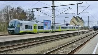 Bahnhof Neuburg an der Donau mit Agilis Zügen und einem Eurofighter [upl. by Akeemat757]