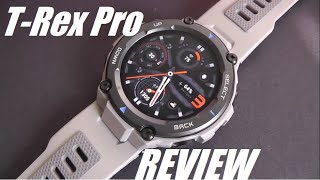 REVIEW Amazfit TRex Pro Rugged Sports Smartwatch 10ATM Quad GPS 18Day Battery Life [upl. by Alolomo243]