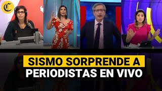 PERÚ SISMO de 56 asusta a periodistas durante noticiero en vivo [upl. by Aihtniroc]