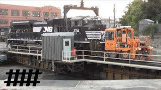 NS at The Juniata Locomotive Shops Turntable in Altoona PA [upl. by Tiler]