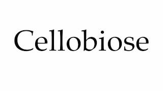 How to Pronounce Cellobiose [upl. by Okier]