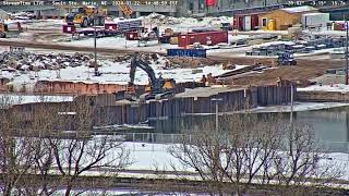 Soo Lock Construction working on Coffer Dam and look around [upl. by Marget]