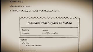 Transport from Airport to Milton ielts listening [upl. by Ezaria]