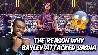 THE REAL REASON BAYLEY ATTACKED SASHA BANKS LAST WEEK  REACTION WWE SMACKDOWN 91120 [upl. by Aleyam]