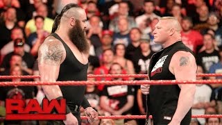 Braun Strowman puts Brock Lesnar on notice Raw April 3 2017 [upl. by Lozar]