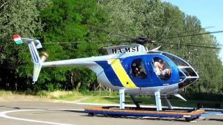 McDonnell Douglas MD 500 E HAMSI helicopter engine start and takeoff [upl. by Kim]