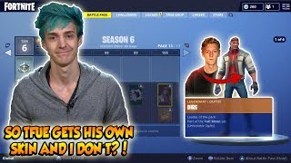 Ninja Reacts to TFUE getting his Own Skin  Ninja Reacts to the New Battlepass Season 6 [upl. by Omiseno]