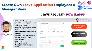 Create own Leave Request Application in Powerapps with Attendance features  PowerApps [upl. by Nnaeirrac826]