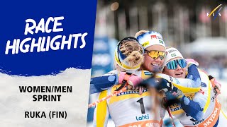 Valnes and Ribom unbeatable in the sprint in Ruka 2023  FIS Cross Country World Cup 2324 [upl. by Inalaeham]