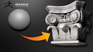 Sculpting Ornamented Objects in Zbrush with Text commentary [upl. by Thaddeus470]