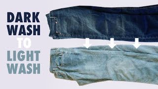 Dark Wash Jeans to Light Wash Jeans  How to Bleach Denim [upl. by Fai]