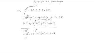 Matematik 1b och 1c Potenser och potenslagar [upl. by Imoin363]