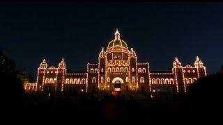 Beautiful Night Lights in Victoria British Columbia Canada travel relaxing video [upl. by Aihsatsan599]