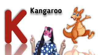 Alphabet learning video  K for kite  K for kangaroo  abcd ABCD alphabet K letters [upl. by Ayhtak459]