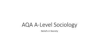 AQA ALevel Sociology Beliefs in Society revision [upl. by Ardnaz]