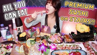 ALL YOU CAN EAT PREMIUM SUSHI Sushi MUKBANG 먹방 at Hello Fish in Koreatown LA [upl. by Ingold]