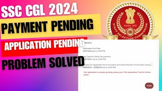 SSC CGL amp MTS  Application Pending Problem  Payment Pending  Problem Solved ssccgl mts ssc [upl. by Elexa]