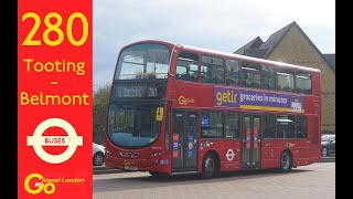 London Buses Tooting St Georges Hospital 280 Belmont [upl. by Varion]