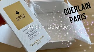 GUERLAIN UV Skin Defense SPF 50 Sunscreen Abeille Royale Unboxing [upl. by Ibbison]