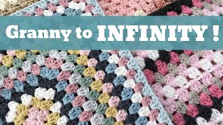 Easy Crochet Blanket Project  Infinity Granny Square  Infinity Granny Rectangle [upl. by Elwyn]