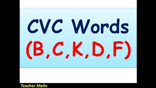 CVC Words BCKDF [upl. by Urial]