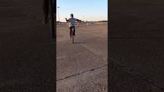 Unicycles unicycling unicycle penny farthing high wheel mike arotsky talks about airport [upl. by Asereht]