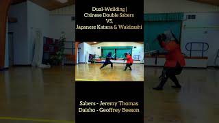 Double Sabers vs Katana amp Wakizashi  Tasumaruryu Bujutu  sword swordsmanship swordfight [upl. by Ballou]