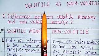 Volatile vs non volatile memorydifference between volatile and non volatile memoryvolatile memory [upl. by Fesoy379]