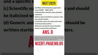 Ncert highlight Neet 2025 The living world shortsviral trendingshorts pyq biologycrackerzs [upl. by Anehsak559]