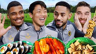 Wolves Players try Korean Street Food for the first time Ft Hwang Hee Chan [upl. by Atla]