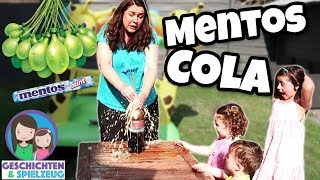 COLA MENTOS WASSERBALLONS  geht das Das Experiment Geschichten und Spielzeug [upl. by Anatola]