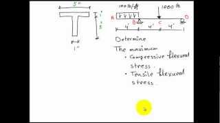 English  Finding Compressive and Tensile Flexural Stresses for a TBeam [upl. by Itram164]