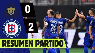 CRUZ AZUL DERROTA A PUMAS EN LA IDA DE LOS CUARTOS DE FINAL  RESUMEN PARTIDO COMPLETO [upl. by Partan]