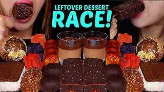 ASMR INTENSE LEFTOVER DESSERT RACE CHOCOLATE CARAMEL MOUSSE CUPS ICE CREAM BARS JELLY FERRERO 먹방 [upl. by Norraf198]