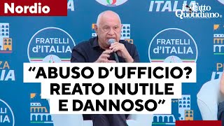 Il ministro Nordio difende labolizione dellabuso dufficio quotSarà un volano per leconomiaquot [upl. by Elsa563]