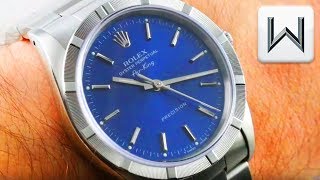 Rolex Oyster Perpetual Air King Engine Turned Bezel 14010M Luxury Watch Review [upl. by Arahset654]