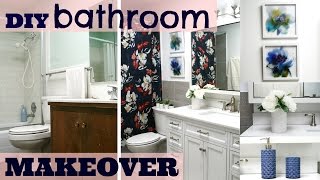 DIY  UGLY 70s BATHROOM TO A SLEEK NEW BATHROOM RENOVATION MAKEOVER [upl. by Atirys]