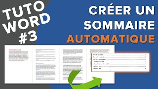 Tuto Word 3  Réaliser un Sommaire Automatique rapidement Table des Matières [upl. by Hittel17]