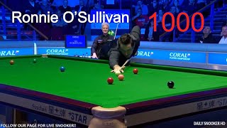 Ronnie O’Sullivan 1000’th century  FULL Frame  HD 1080P [upl. by Naujaj]