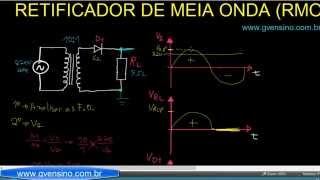 Aula 29  Retificador de Meia Onda Exemplo calculando tudo [upl. by Shakti]